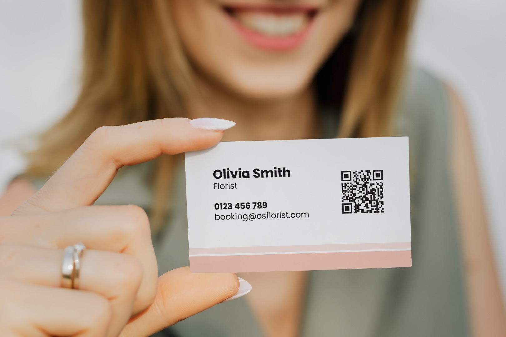 QR Code and contact details on a Premium Business Card